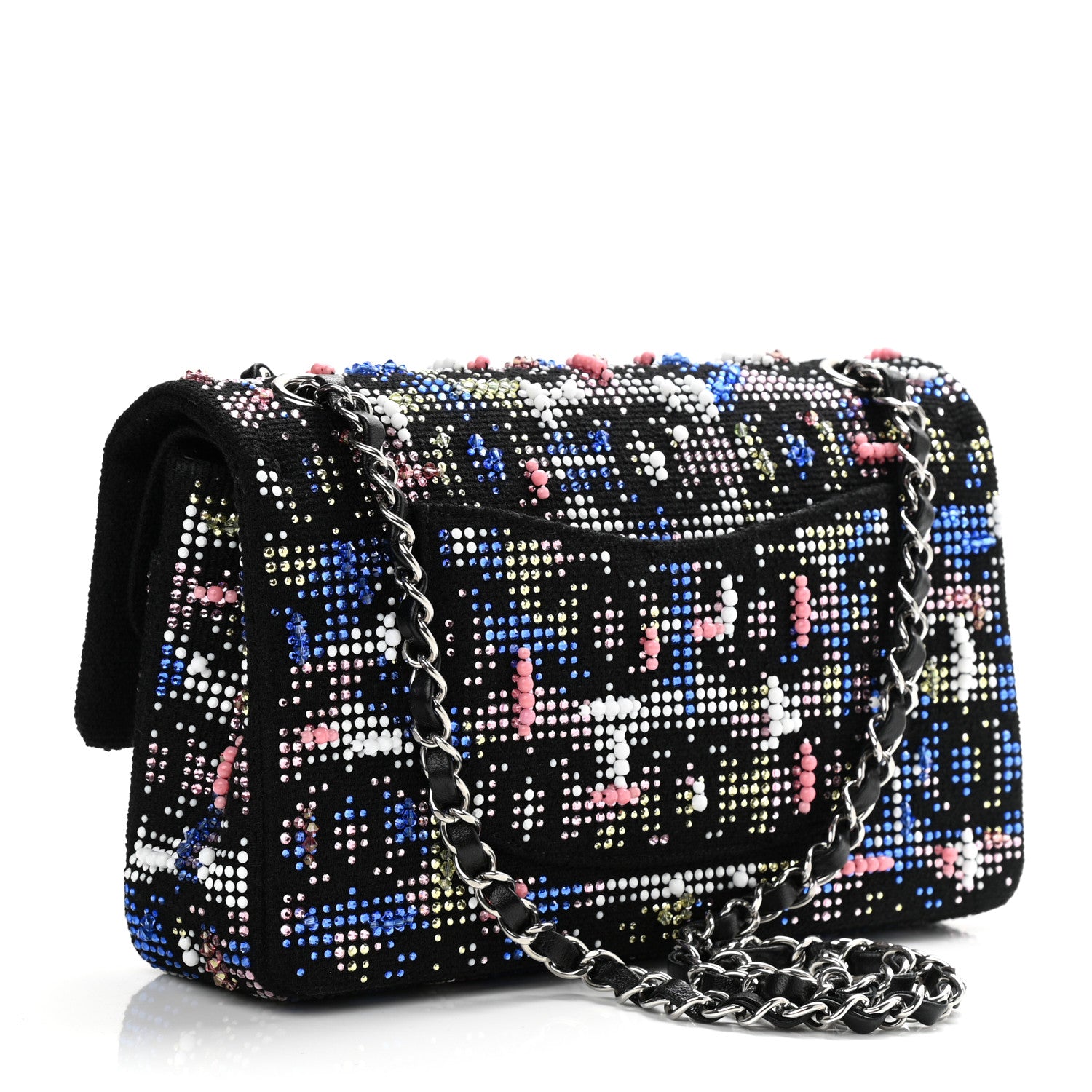 Chanel Crystal Tweed CC Medium Double Flap Black 3 of 10