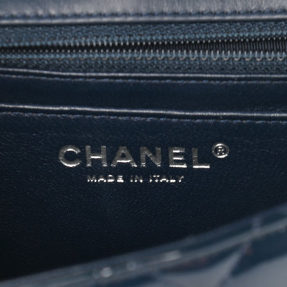 Chanel Patent Quilted Mini Square Flap Navy Blue 5 of 9