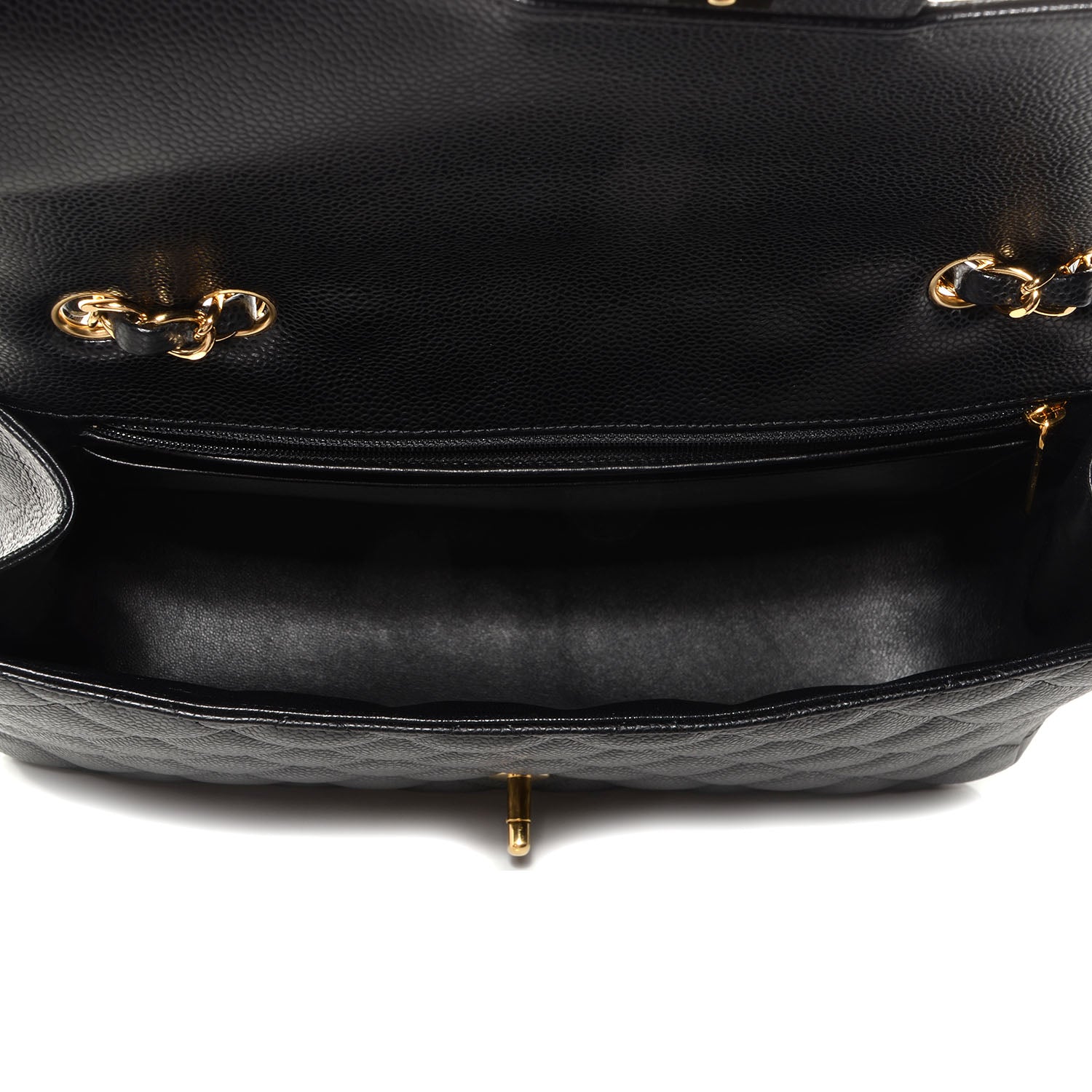 Chanel Caviar Jumbo Single Flap Black 6 of 9