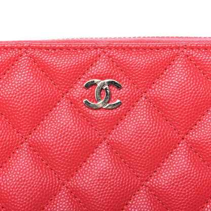 Chanel Caviar Quilted Small Gusset Zip Around Wallet Red 11 of 13