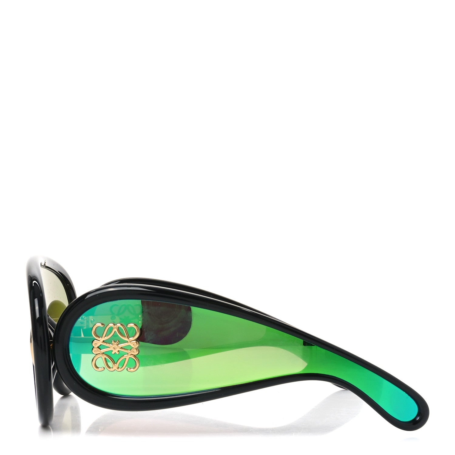Loewe Acetate Mirrored Anagram Wave Mask Sunglasses LW40108I Black
