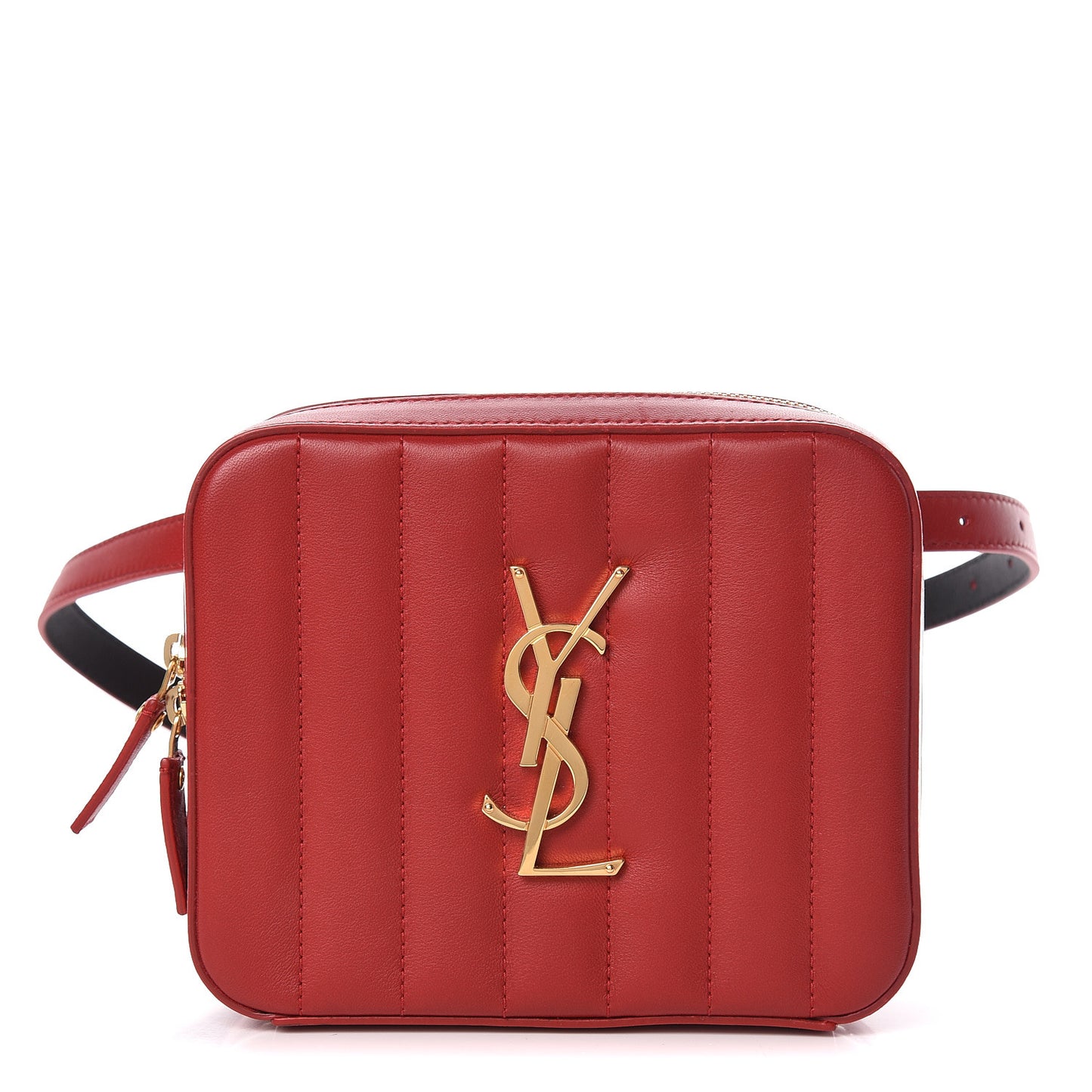 Lambskin Matelasse Vicky Monogram Belt Bag Eros Red