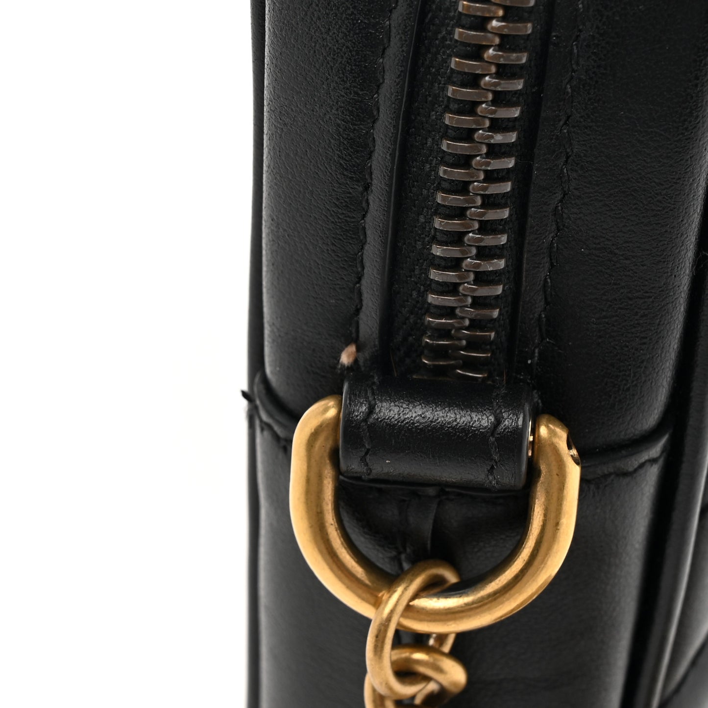 Calfskin Matelasse Mini GG Marmont Crossbody Bag Black