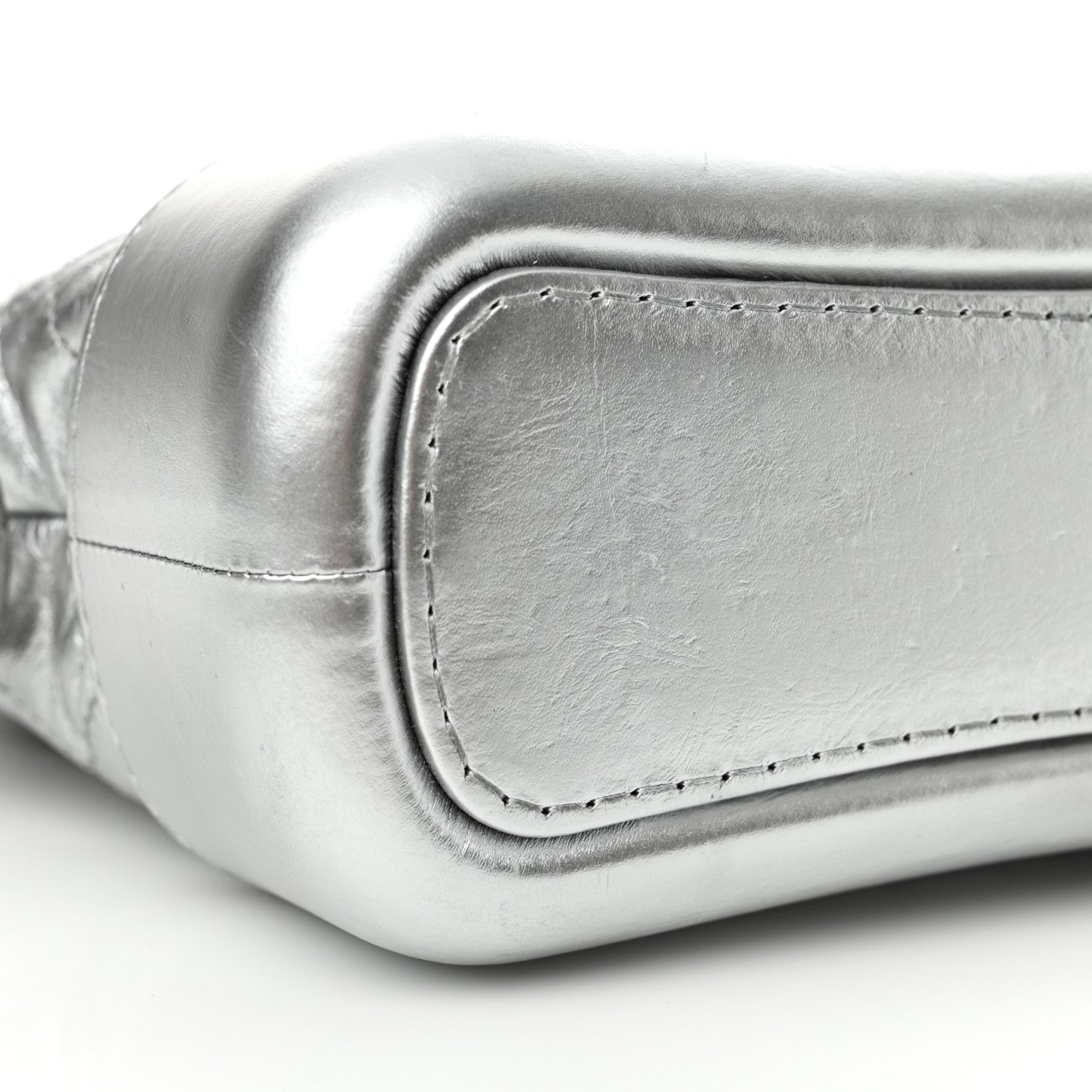 Chanel Metallic Aged Calfskin Quilted Small Gabrielle Hobo Silver 9 of 11