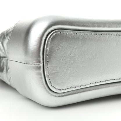 Chanel Metallic Aged Calfskin Quilted Small Gabrielle Hobo Silver 9 of 11
