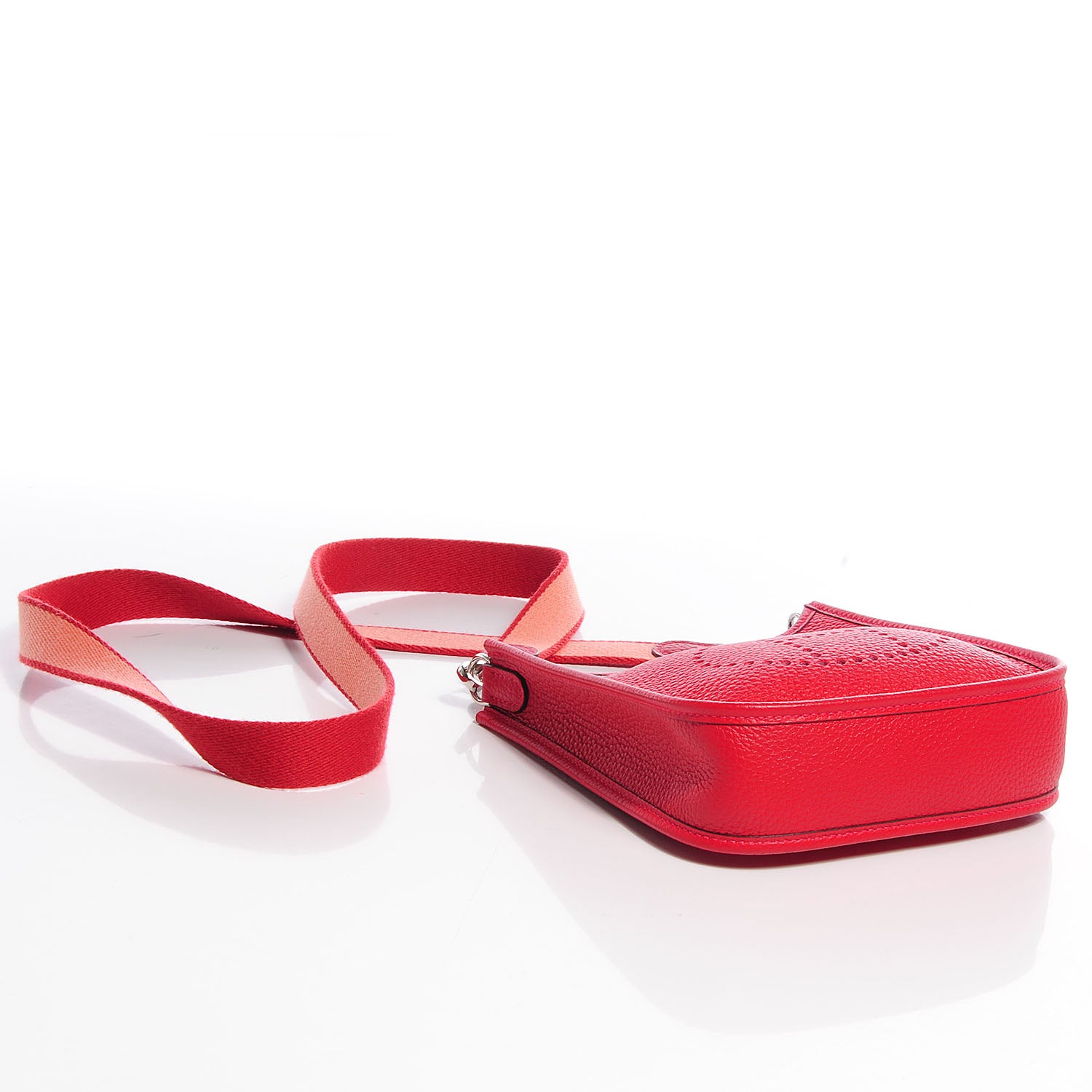 Hermes Taurillon Clemence Evelyne TPM Rouge Casaque 4 of 8