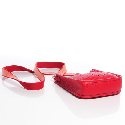 Hermes Taurillon Clemence Evelyne TPM Rouge Casaque 4 of 8