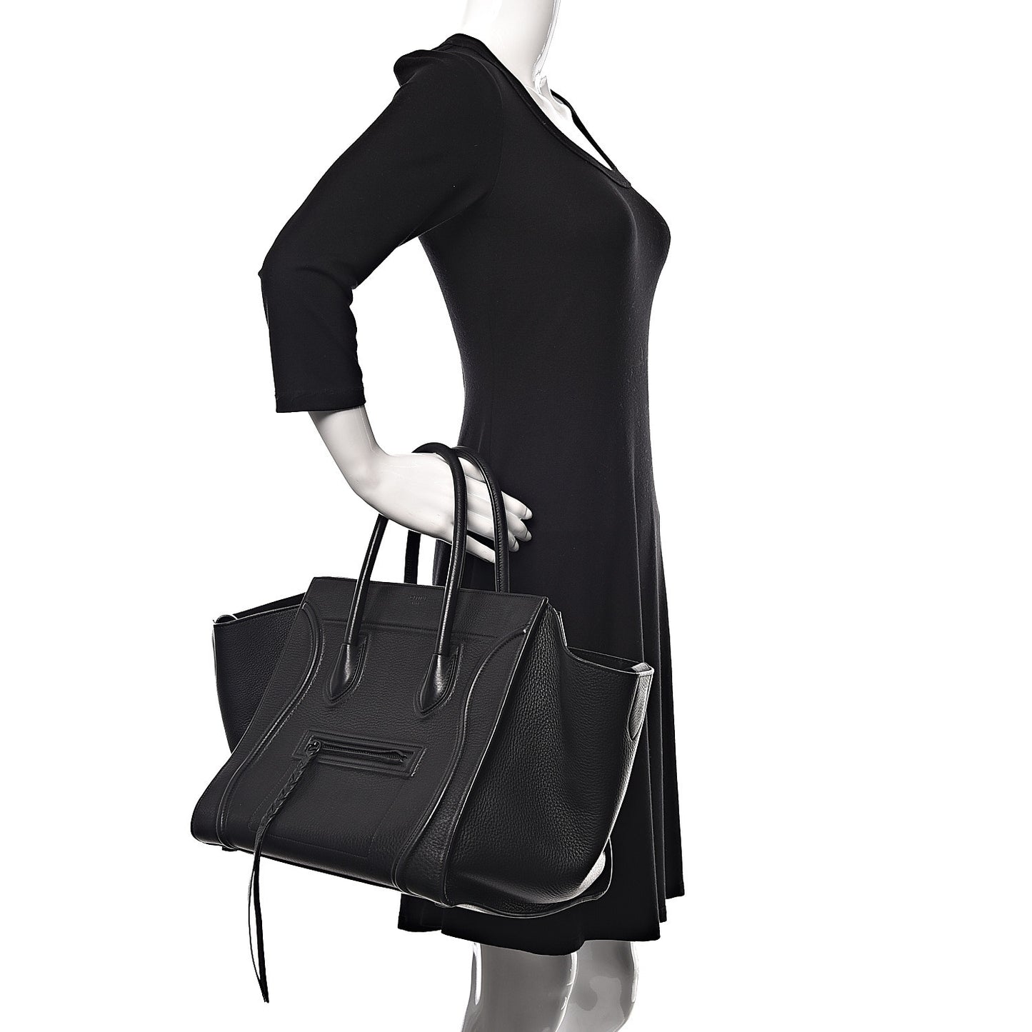 Supple Calfskin Medium Phantom Luggage Black