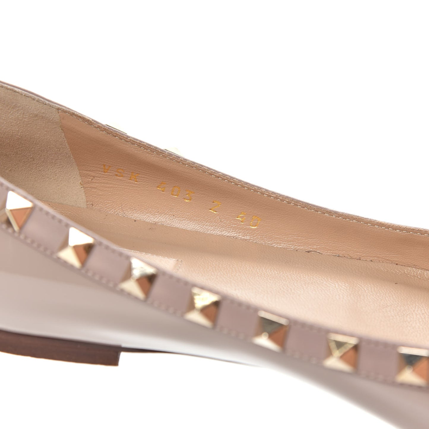 Patent Rockstud Ballerina Flats 40 Poudre