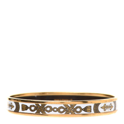 Hermes Enamel Printed Grand Apparat Narrow Bracelet 65 White 3 of 6