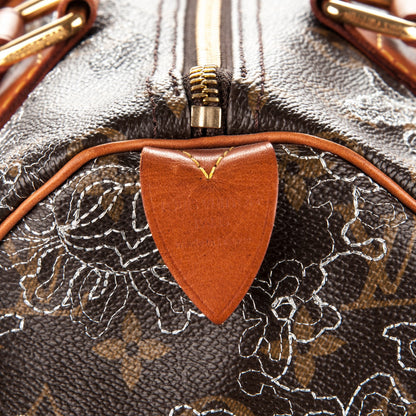 Louis Vuitton Monogram Dentelle Speedy 30 Silver 6 of 7