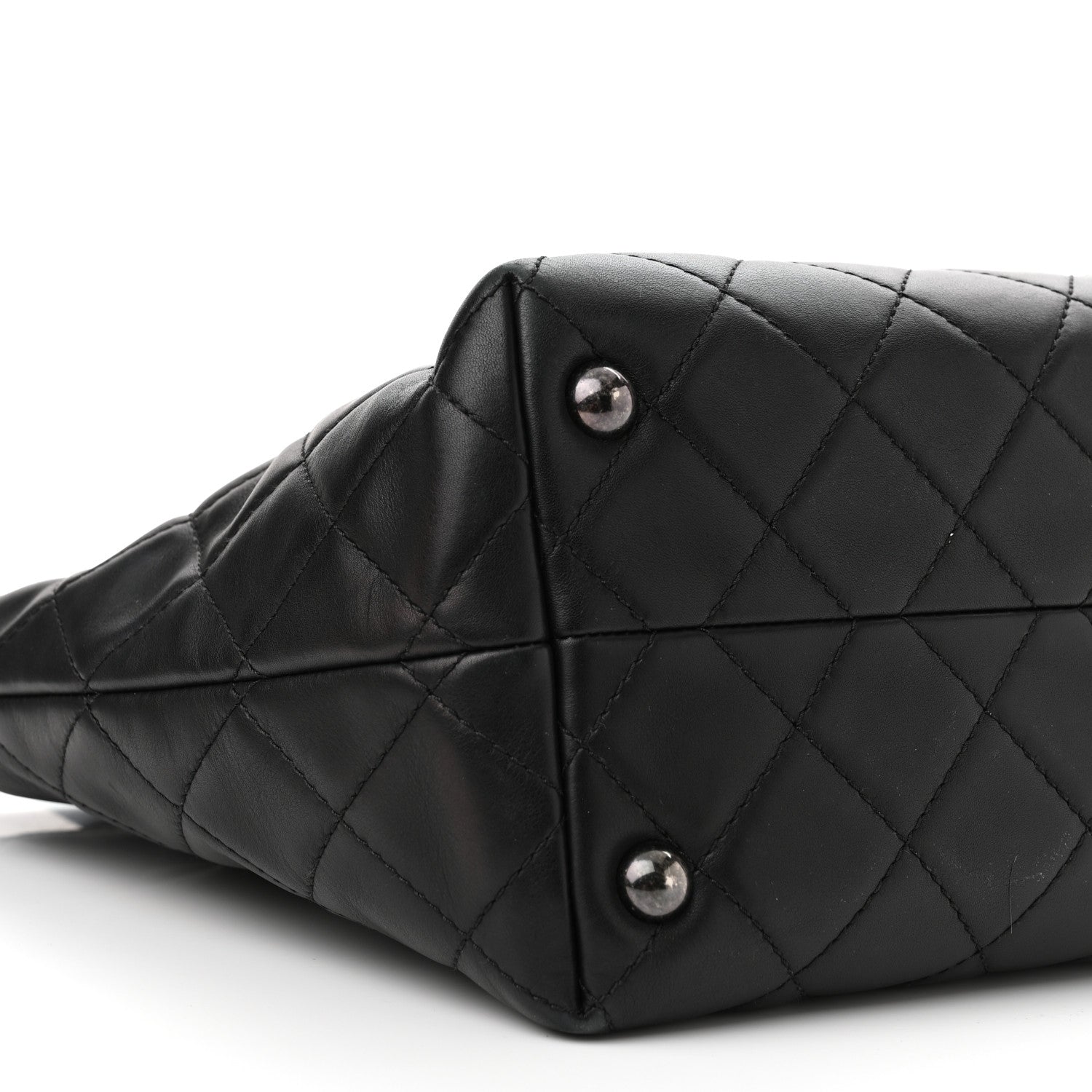 Chanel Calfskin Quilted Small Shopping In Chains Tote Black 8 of 9