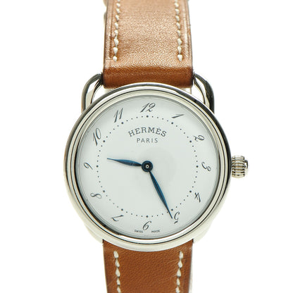 Hermes Stainless Steel Barenia 28mm Arceau Quartz Watch Fauve 1 of 8
