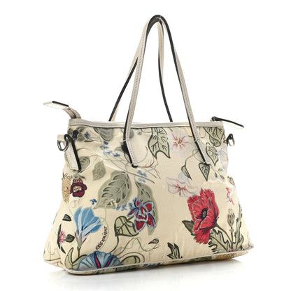 Gucci Canvas Flora Knight Small Zippered Tote White 2 of 14
