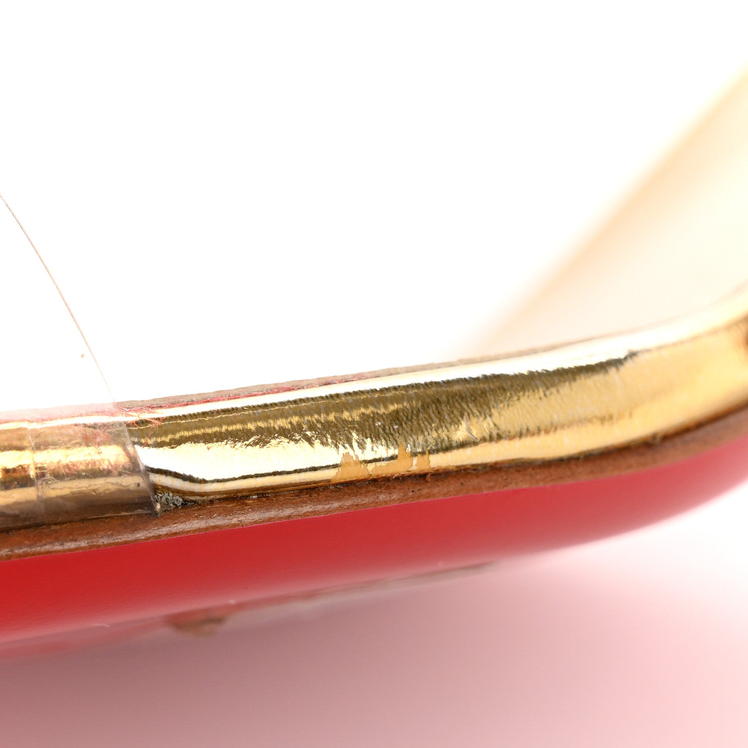 Christian Louboutin PVC Vasa Opticat 55 Slide Sandals 40.5 Gold 9 of 11