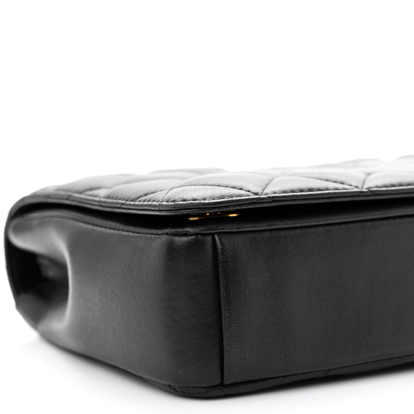 Lambskin Quilted Medium Diamond CC Flap Black