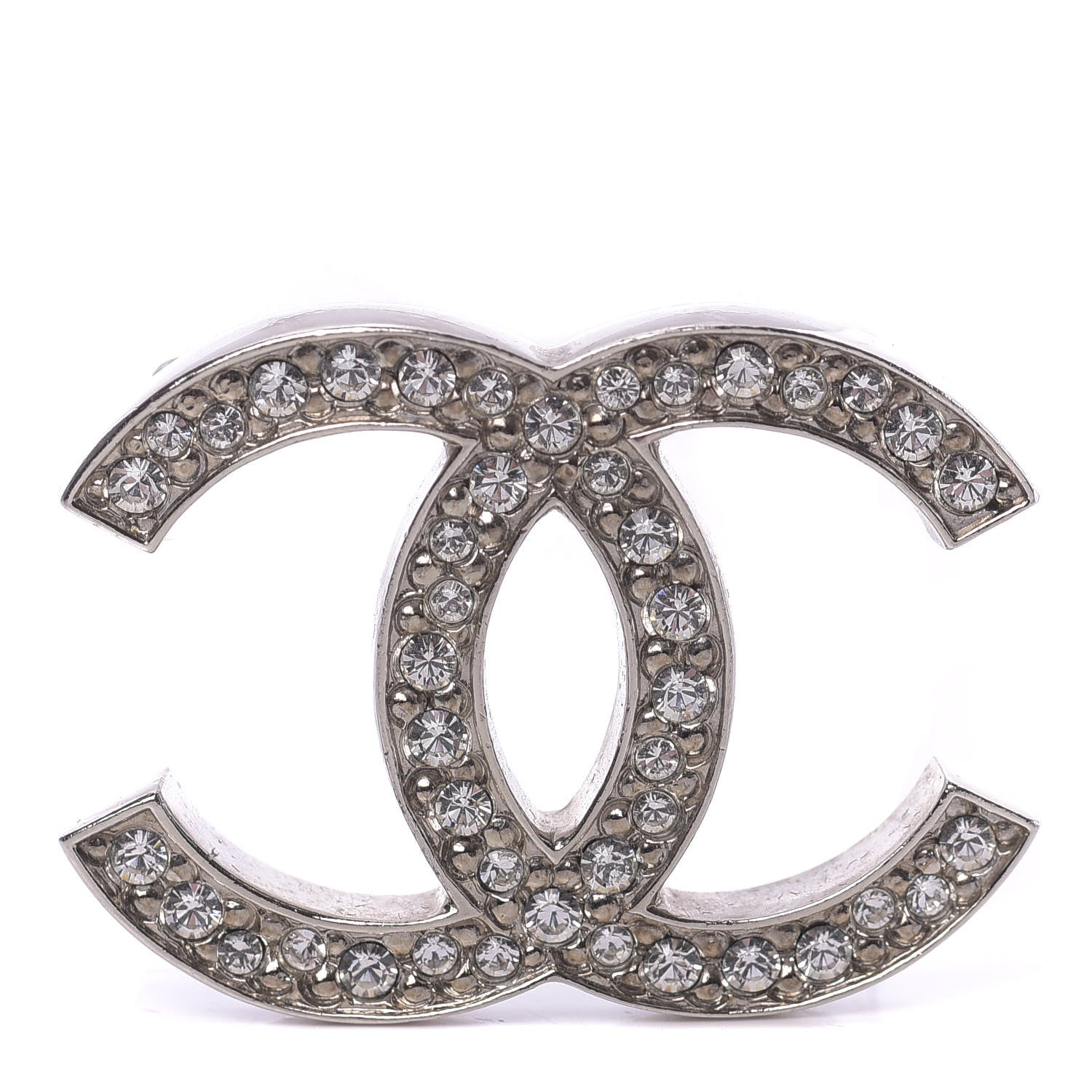 Chanel Crystal Palais Garnier CC Brooch Silver 1 of 5