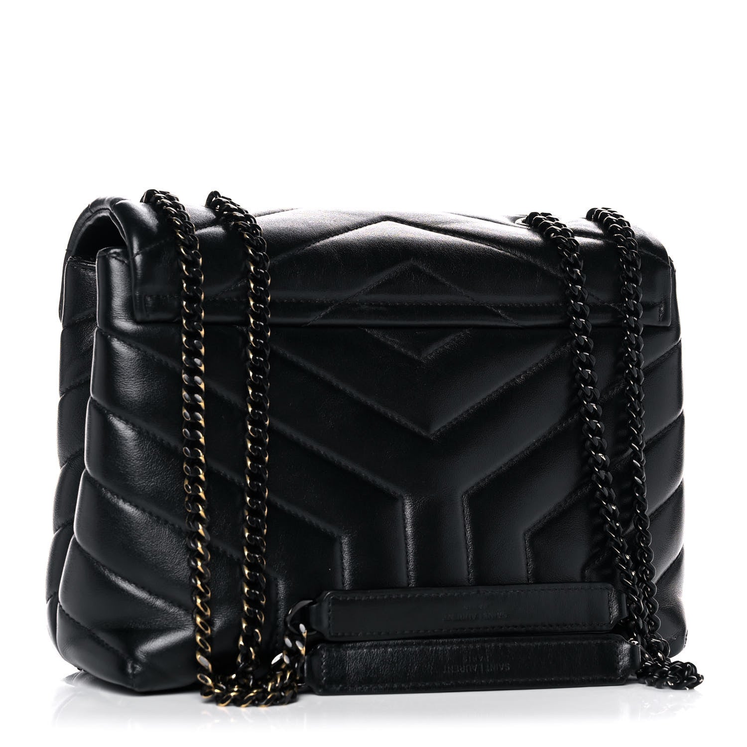 Saint Laurent Calfskin Y Quilted Monogram Small Loulou Chain Satchel Black 3 of 16