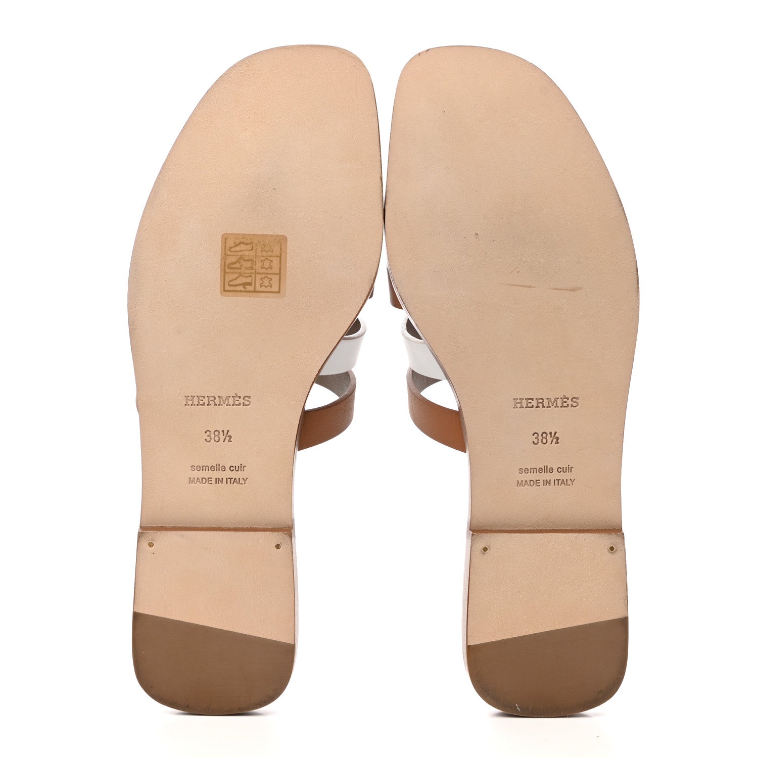 Hermes Calfskin Amore Sandals 38.5 White Naturel 5 of 9