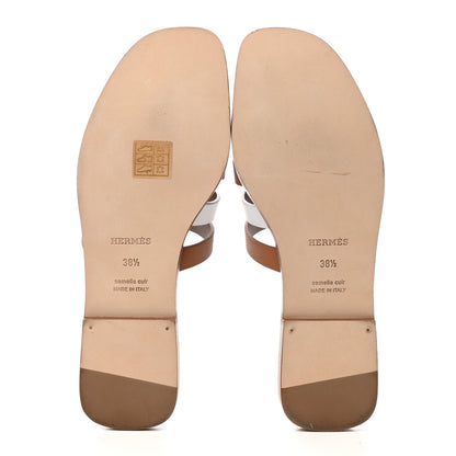 Hermes Calfskin Amore Sandals 38.5 White Naturel 5 of 9