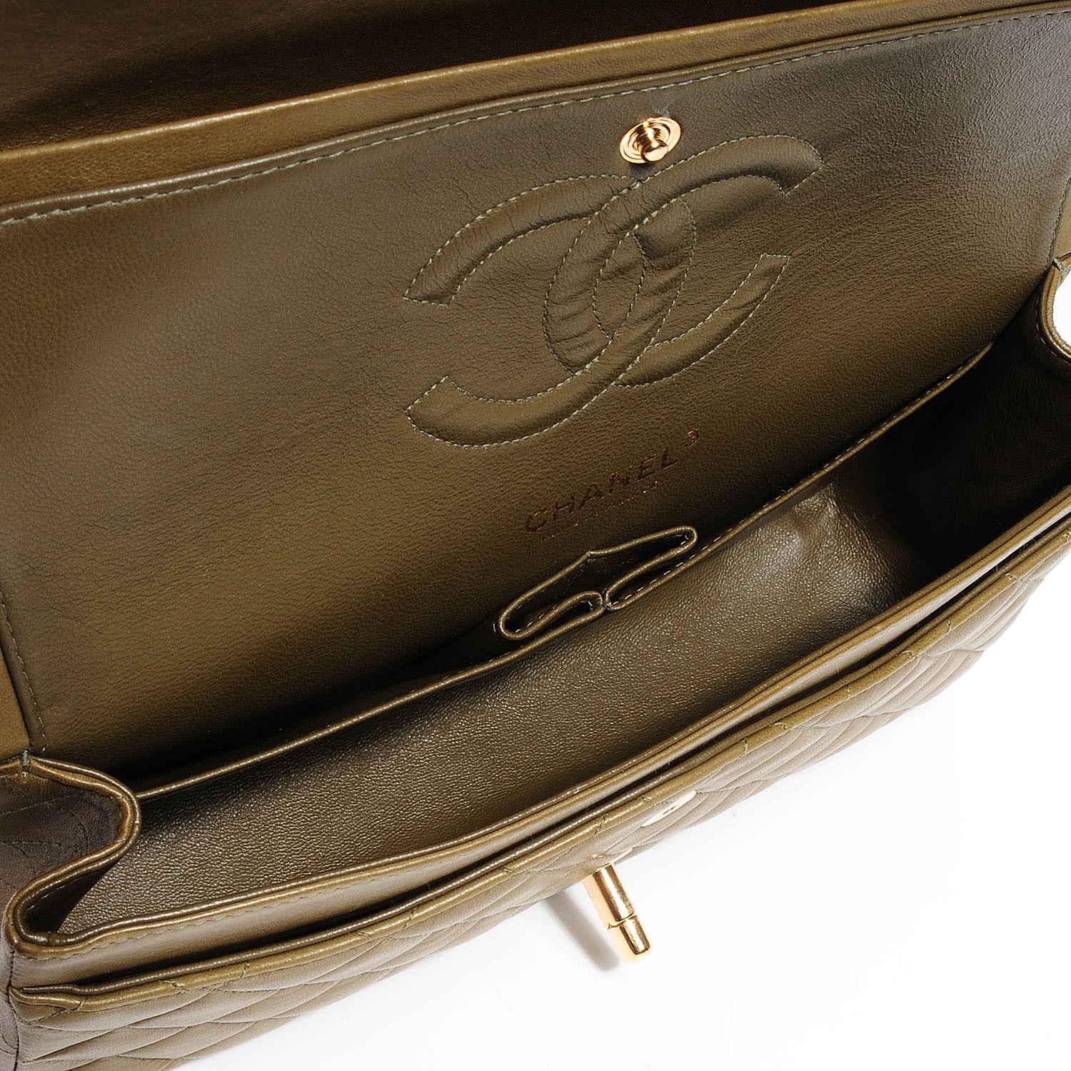 Chanel Lambskin Quilted Medium Double Flap Green 4 of 7