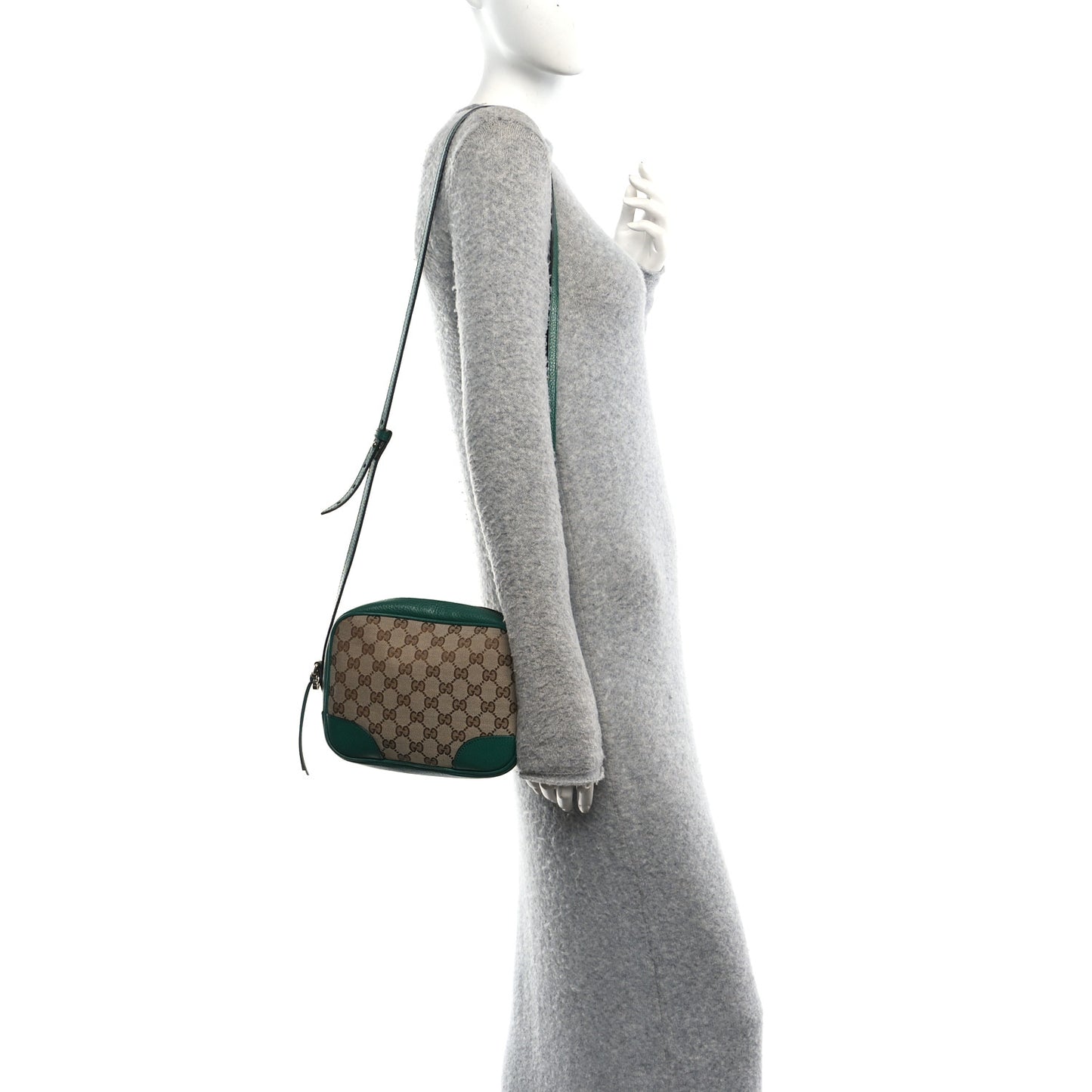 Monogram Dollar Calfskin Mini Bree Messenger Bag Beige Ebony Emerald