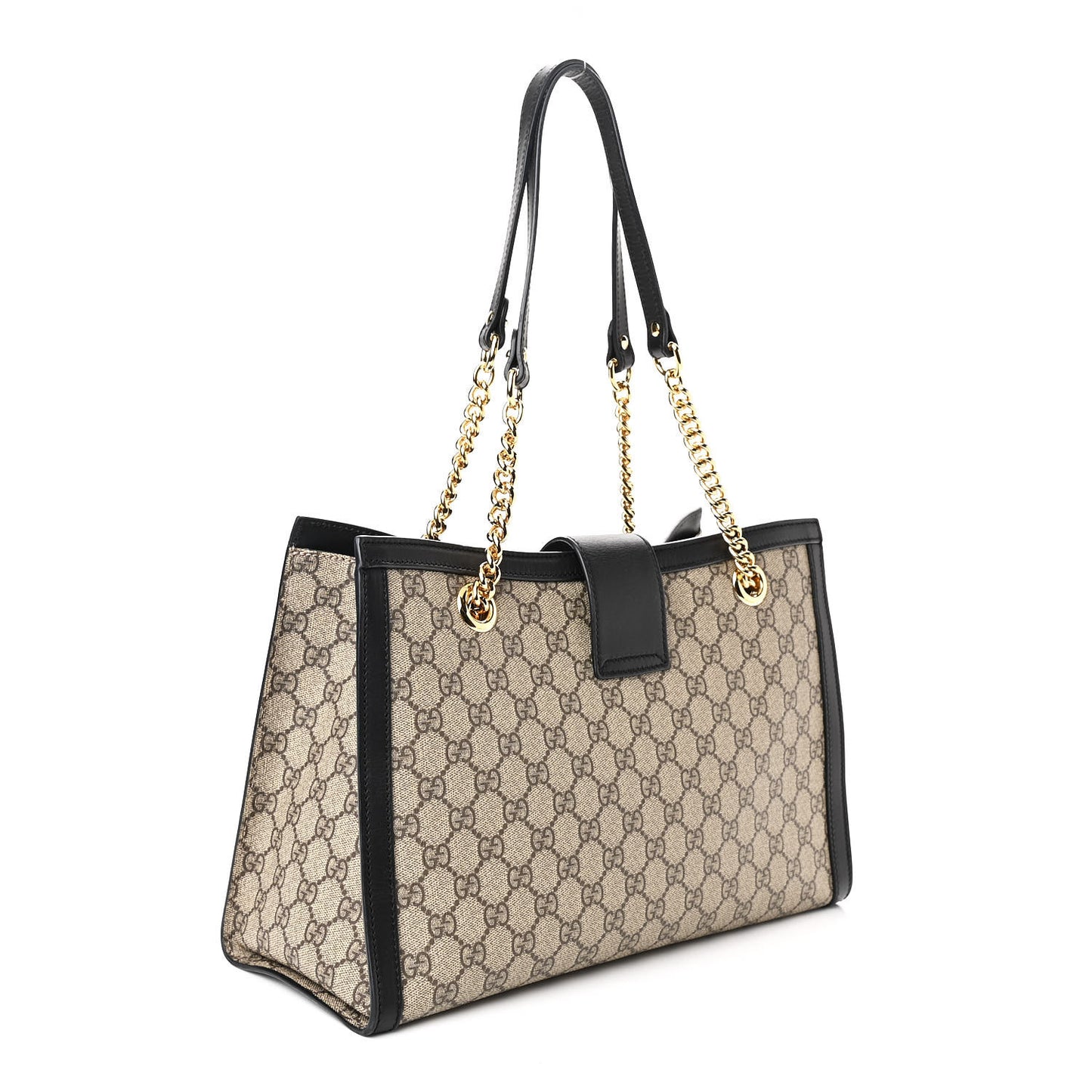 GG Supreme Monogram Medium Padlock Tote Black
