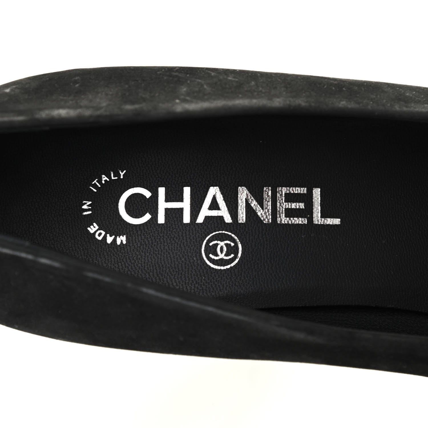 Chanel Patent Suede Calfskin Pearl Cap Toe Pumps 40 Black 6 of 18