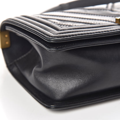 Chanel Caviar Suede Calfskin Chevron Medium Boy Flap Black 14 of 16