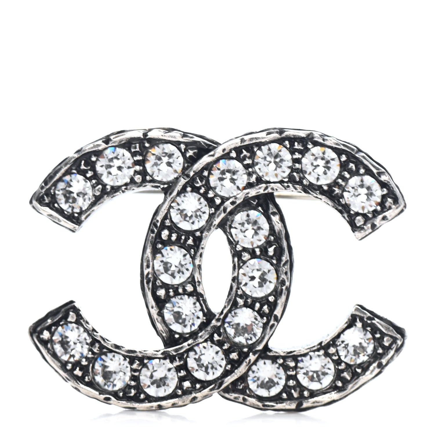 Chanel Ruthenium Crystal CC Brooch 1 of 3