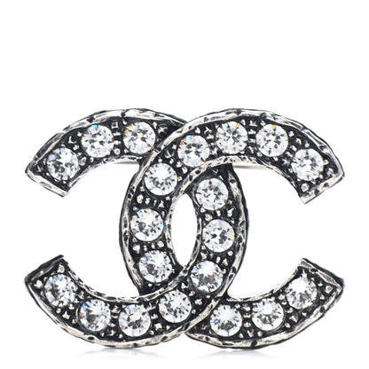 Chanel Ruthenium Crystal CC Brooch 1 of 3