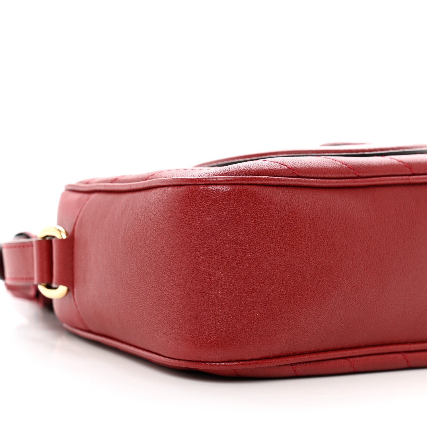 Gucci Sakai Be Green Calfskin Diagonal Stitched Small Blondie Shoulder Bag Rosso 7 of 8