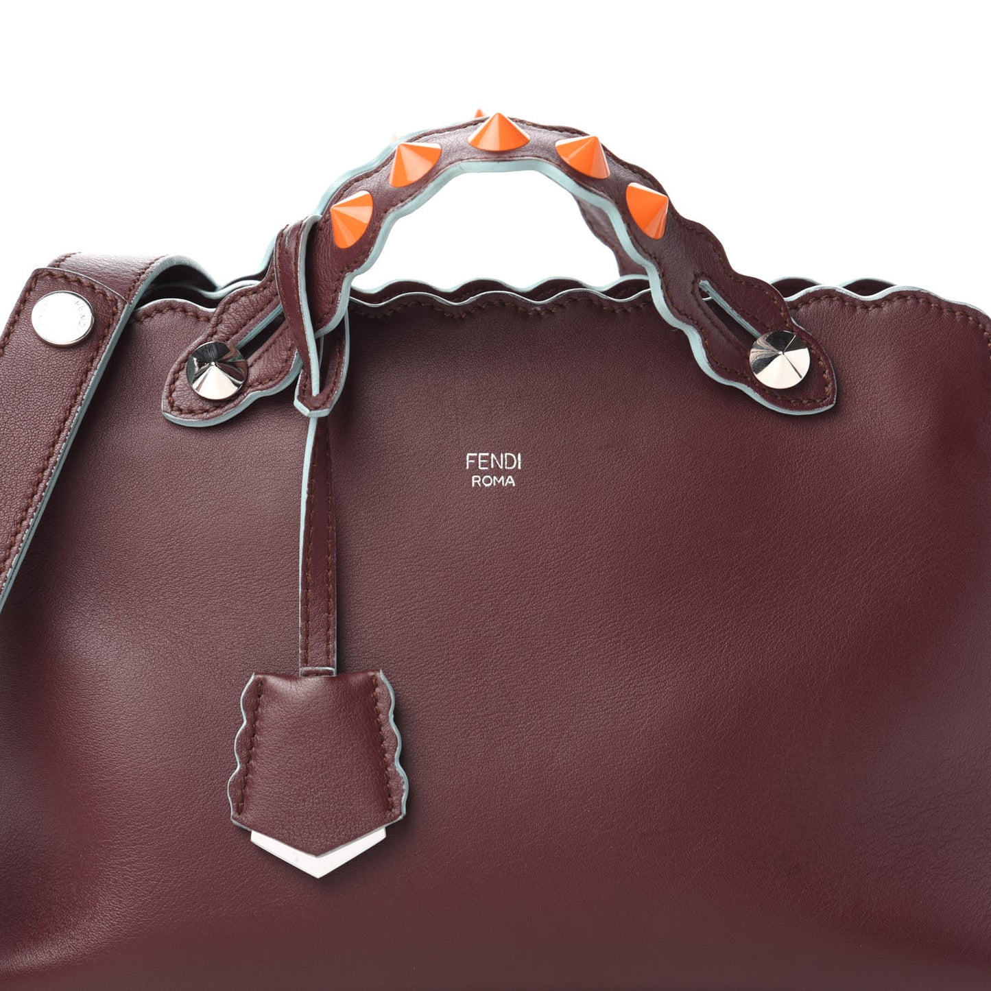 Vitello Dolce Scalloped Studded Medium By The Way Boston Bag Bordeaux