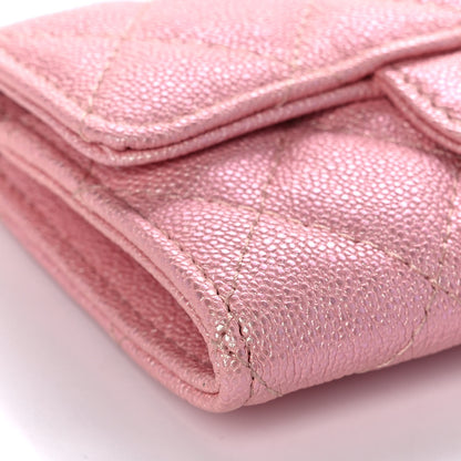 Chanel Iridescent Caviar Quilted Flap Card Holder Rose Pink 6 of 11