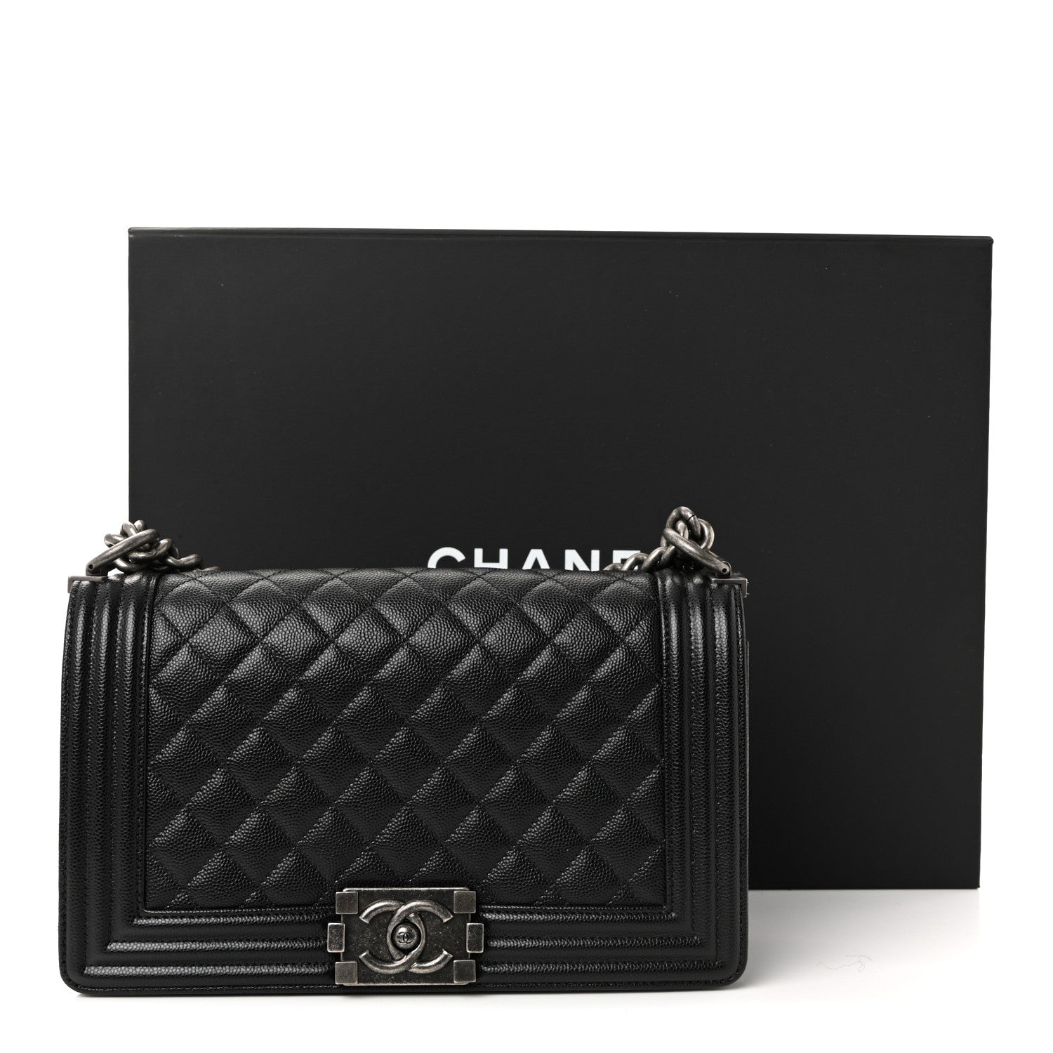 Chanel Caviar Quilted Medium Boy Flap Black 11 of 11