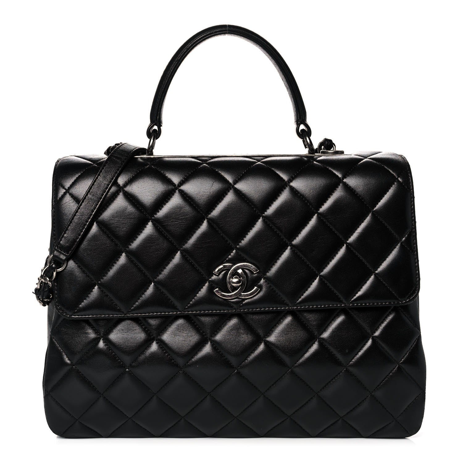 Chanel Lambskin Quilted Large Trendy CC Dual Handle Flap Bag Black 1 of 15