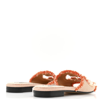 Gucci Canvas Interlocking G Bicolor Mountain Slide Sandals 35.5 Orange Natural 5 of 7