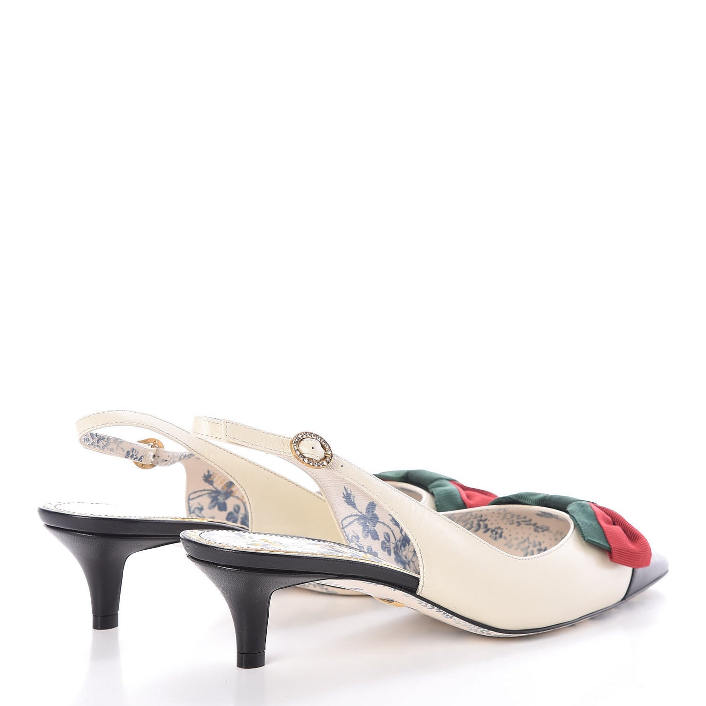 Malaga Kid Web Bow Jane Low Heel Slingback Pumps 37.5 Off White