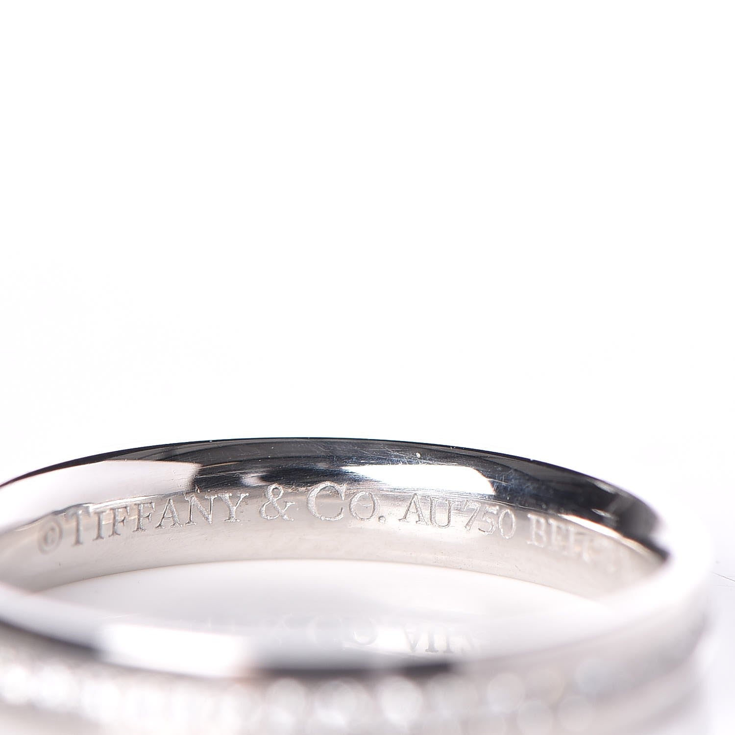 Tiffany 18K White Gold Diamond Metro Ring 49.5 5 5 of 8