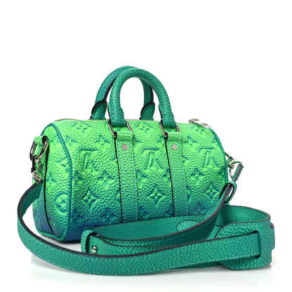 Louis Vuitton Taurillon Illusion Keepall XS Bleu Vert 3 of 9