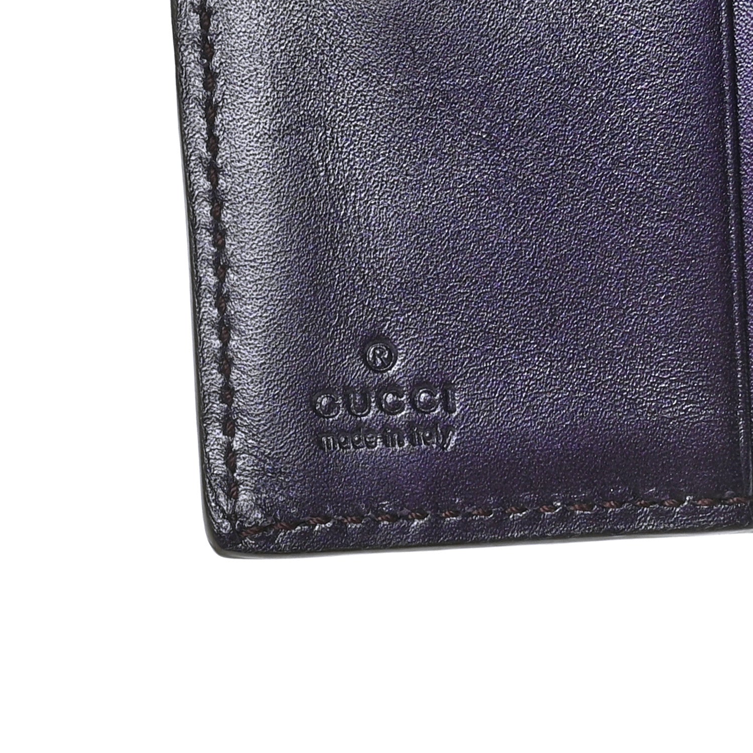 Gucci Shine Guccissima French Flap Trademark Wallet Melanzana 7 of 8