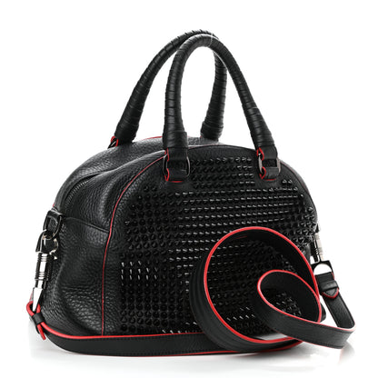 Christian Louboutin Grained Calfskin Studded Panettone Bowling Bag Black 3 of 7