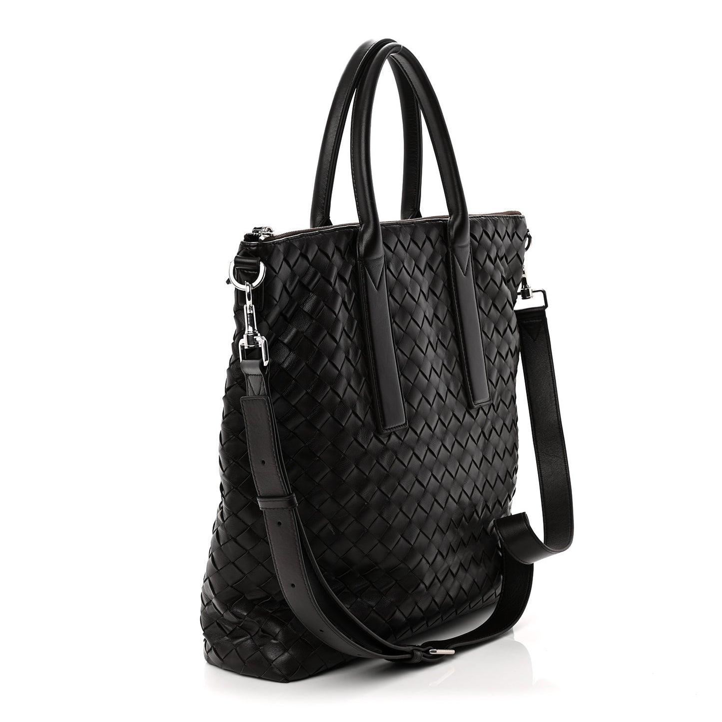 Calfskin Intrecciato Zipped North South Tote Fondant
