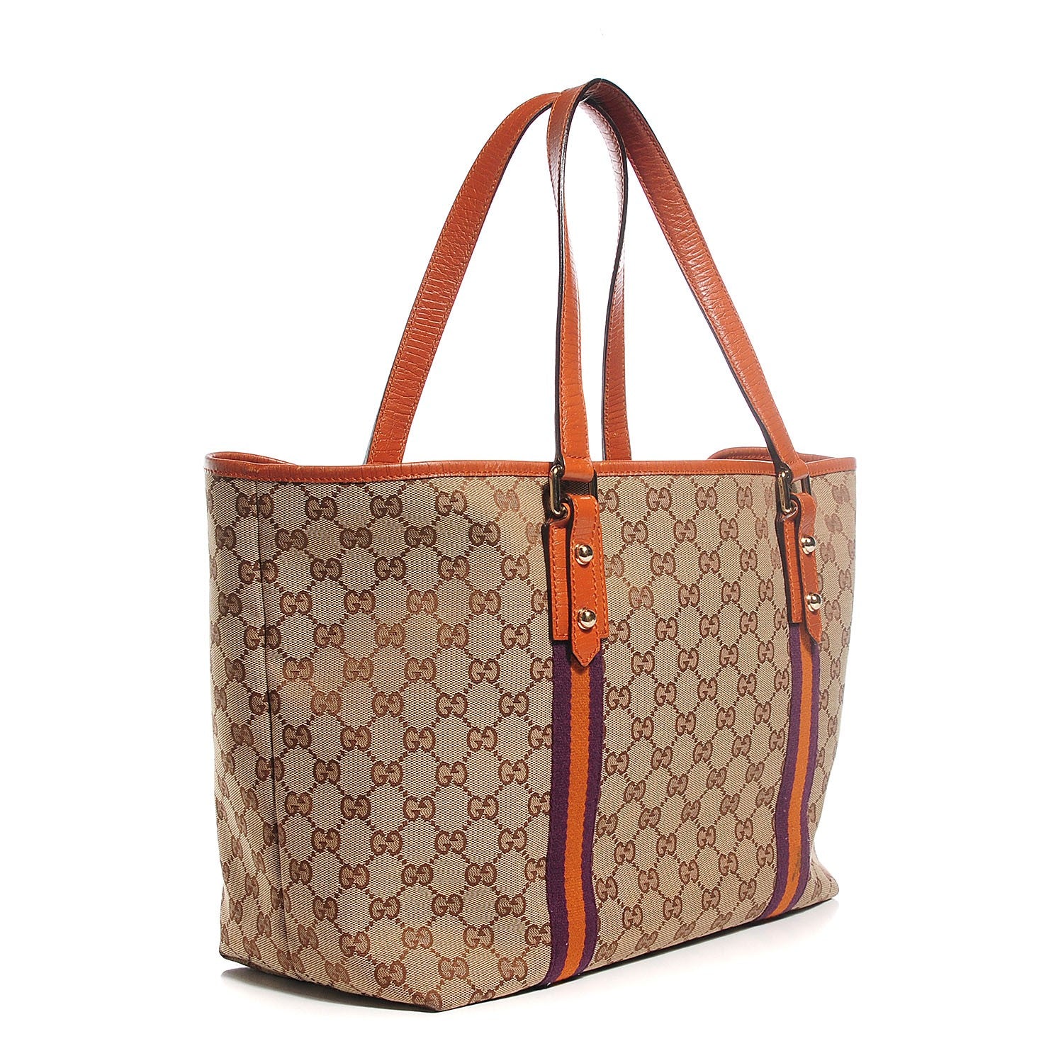 Gucci Monogram Web Large Jolicoeur Tote Orange 3 of 7