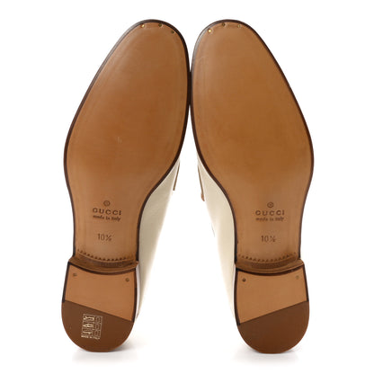 Gucci Calfskin Horsebit Fringe Mens Jordaan Loafers 10.5 Ivory 6 of 9