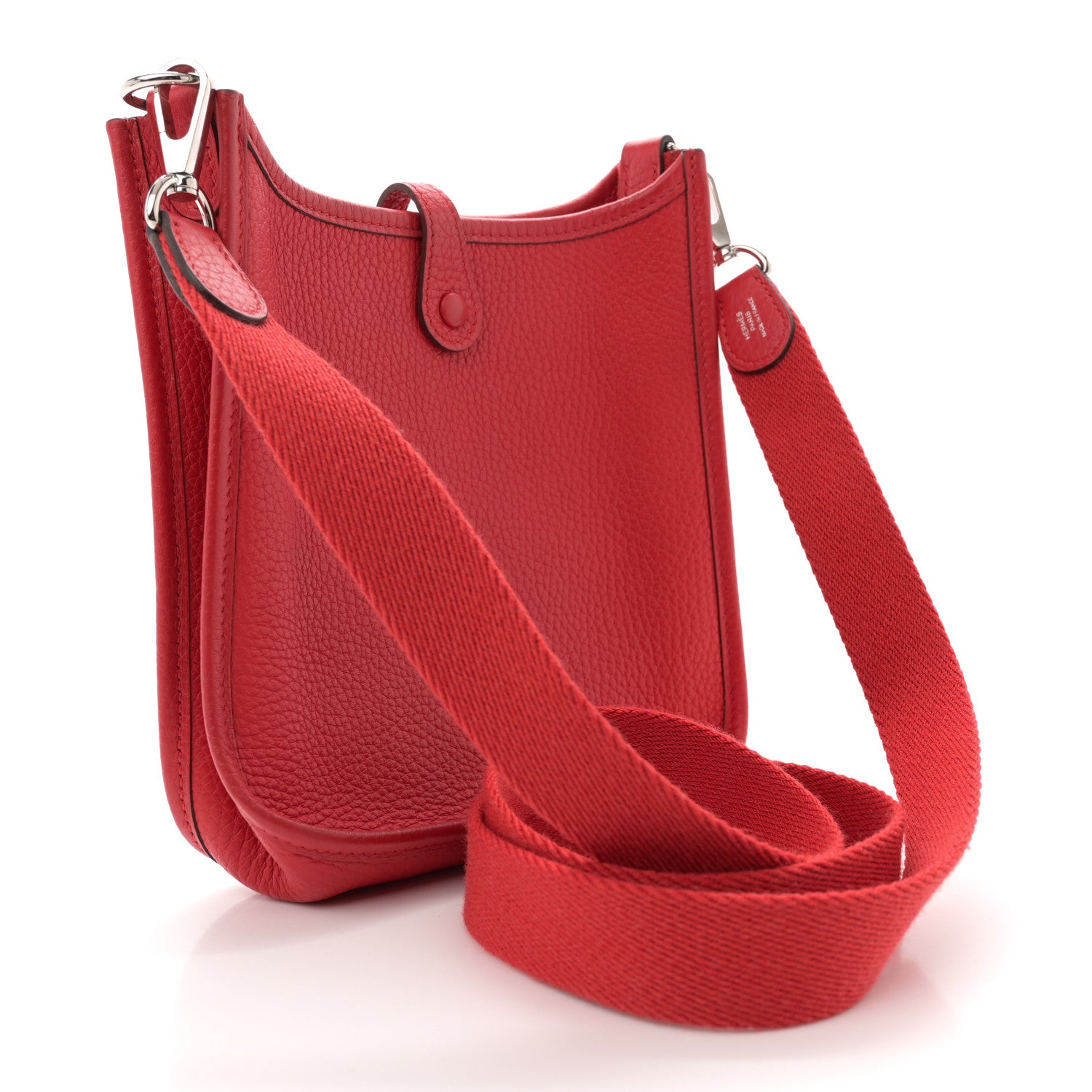 Hermes Taurillon Clemence Evelyne TPM Rouge Casaque 3 of 12