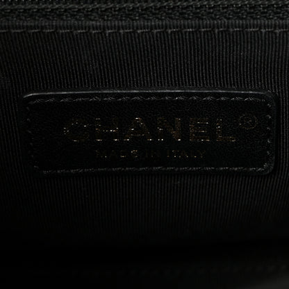 Chanel Sheepskin Chevron Stitched Chain Top Handle Flap Black 6 of 9