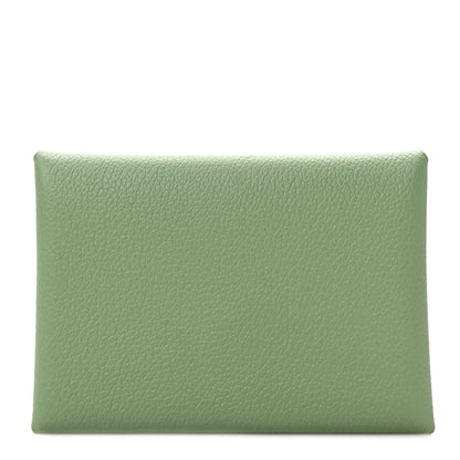 Hermes Chevre Mysore Calvi Duo Card Case Vert Criquet 1 of 7