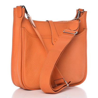Hermes Taurillon Clemence Evelyne III GM Orange 3 of 21