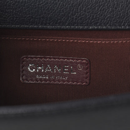 Chanel Goatskin Quilted Patent Medium Duo Boy Flap Dark Blue 5 of 8